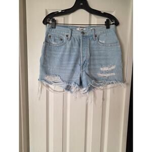 High Rise Re/Done Denim Shorts - Worn Twice - Great Condition